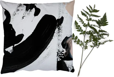 Produktbild von MuchoWow® Zierkissen Sofakissen Wohnzimmer Dekokissen 50x50 cm Schwarz - Abstrakt - Design - Komfort - Sofakissen
