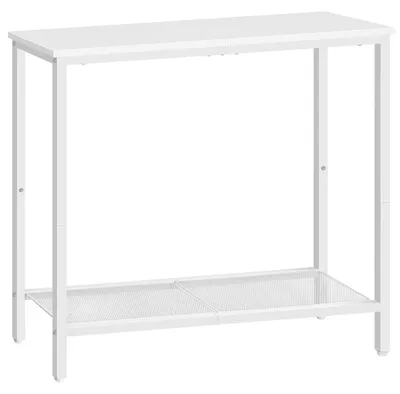 Produktbild von Schmaler Konsolentisch mit Ablageregalen 75 x 24 x 75 cm Weiß