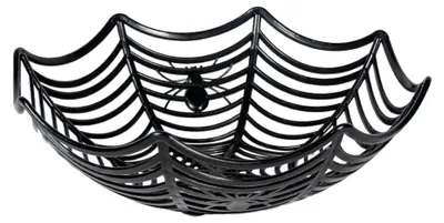 Produktbild von Spinnennetz Schale Halloween – Spiderweb Snack Schüssel Ø27cm – schwarze Deko Schale – für Süßigkeiten Buffet – Erwachsene Kinder – Halloween Karneval Party