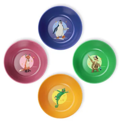 Produktbild von AWAVE®  Die Schule der Magischen Tiere Kindergeschirr Schüssel Set 4-teilig rPET, KI-generiertes Bild