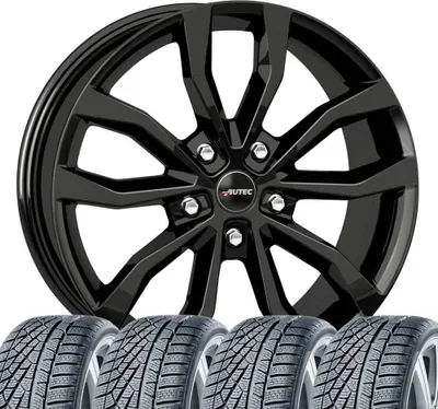 Obrázok produktu pre 4 zimné kompletné disky Uteca 7,5x17 offset 47 5x112 Black s 225/45 R17 91H Hankook Winter i*cept RS3 W462 pre BMW radu 1 radu 2