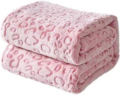 Produktbild von Famanu Fleece-Decke mit Leopardenprint - Rosa, 130 x 150 cm