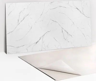 Obrázek produktu pro Ochranný Panel PVC - Samolepicí Vinylové Dlaždice na Stěnu - 100 x 50 - Jasný mramor