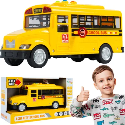 Zdjęcie produktu dla MalPlay Interaktywny żółty autobus szkolny 1:20 Światło Dźwięk Otwieranie drzwi Dzieci w wieku od 3 lat