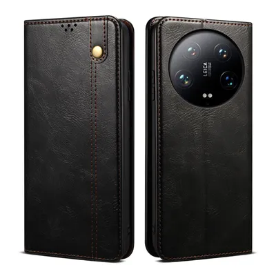 Image de Etui pour Xiaomi 14 Ultra étui en cuir avec fonction stand noir