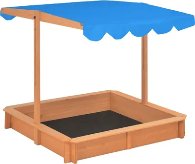 Produktbild von vidaXL Sandkasten mit Verstellbarem Dach Tannenholz 115x115x115 cm