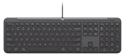Zdjęcie produktu dla Logitech Signature Slim K620 For Business, Pełnowymiarowy (100%), Przewodowa, USB, Przełącznik nożycowy, QWERTZ, Grafitowy