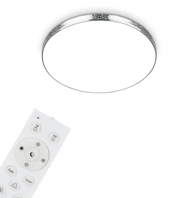 Produktbild von Briloner Leuchten LED Bad Deckenleuchte Glitzereffekt, RGB Badlampe, IP44 LED Badezimmerlampe, Farbtemperatur einstellbar, Chrom, 355x65 mm (DxH)