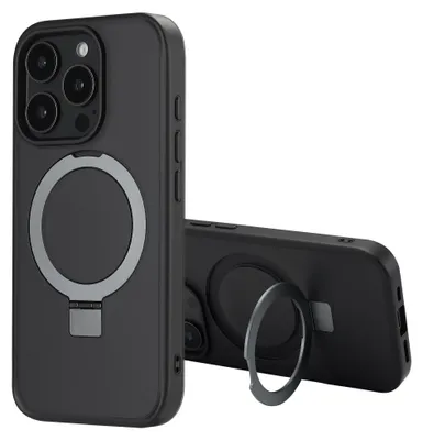Imagen del producto de Funda con anillo y soporte con MagSafe para Apple iPhone 16 Pro Max - Negro
