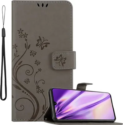 Obrázek produktu pro Cadorabo Pouzdro pro Samsung Galaxy A41 Ochranný kryt v šedé barvě Pouzdro na mobilní telefon Kryt Pouzdro Flowers Flower
