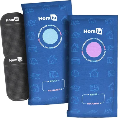 Productafbeelding van Auto Ontvochtiger Tas Herbruikbaar | 2 x 1 KG Auto Interieur Ontvochtiger Tas & Dashboard Anti-Slip Mat | Oplaadbare Herbruikbare Luchtontvochtiger