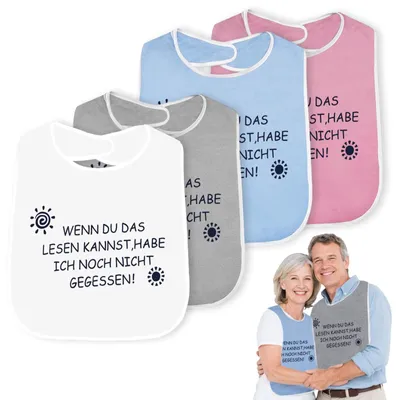 Produktbild von Slabbetjes Baby – 4 Stück – Wiederverwendbare Lätzchen – Lustige Lätzchen – Schutz beim Essen und bei der Körperpflege – Bequem – Essschürze