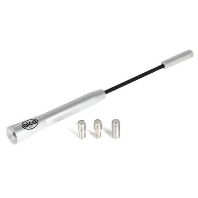 Produktbild von alca® Dachantenne kurz Universal Ersatzstab Aluminium Auto Autoantenne Radio AM / FM / DAB+ silber-schwarz M4 M5 M6 Gewinde Antenne Autoradio Dach