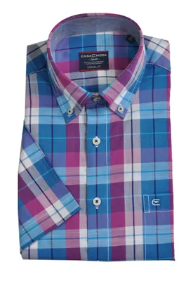 Produktbild von CASAMODA - Herren Hemd Kurzarm (983079000), Größe: M, Farbe: Blau Rosa