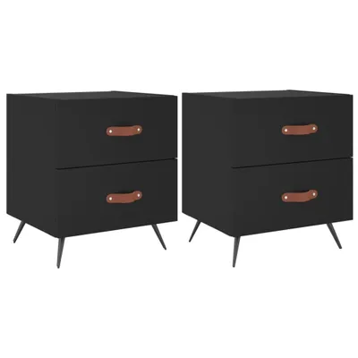 Produktbild von Nachttische 2 Stk. Schwarz 40x35x47,5 cm Holzwerkstoff