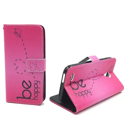 Produktbild von Handyhülle Tasche für Handy Vodafone Smart Prime 6 Be Happy Pink