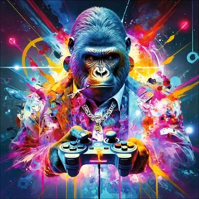 Produktbild von Glasbild Gaming Gorilla 50x50 cm