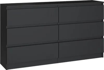 Produktbild von Topeshop M6 140 CZAR 2X3, Schwarz, 6 Schublade(n), Partikelbord, Einfarbig, Modern, Partikelbord