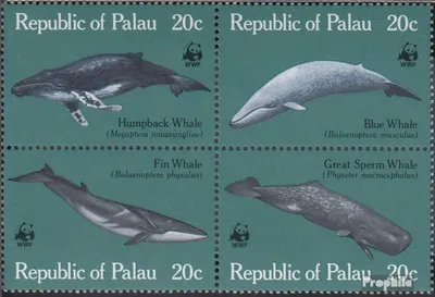 Produktbild von Briefmarken Palau-Inseln 1983 Mi 20-23 Viererblock (kompl.Ausg.) postfrisch Wale