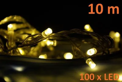 Obrázek produktu pro Vánoční LED řetěz 10 m, 100 diod, teple bílý
