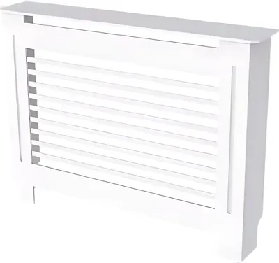 Obrázek produktu pro Kryt radiátoru - 111x92 cm - Kryt s vodorovnými lamelami - MDF - Stylový - Bílý