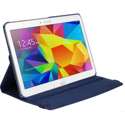 Produktbild von PhoneNatic Kunst-Lederhülle kompatibel mit Samsung Galaxy Tab 4 10.1 - 360° blau + 2 Schutzfolien