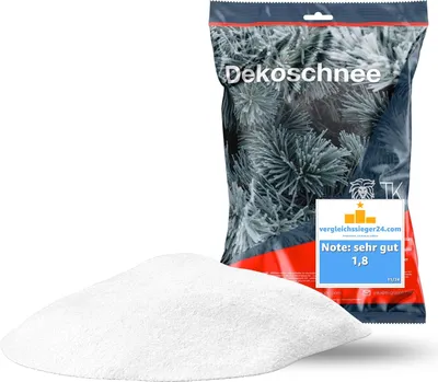 Obrázok produktu pre Umelý sneh klamlivo skutočný a mäkký - cca 1000 ml nadýchaného snehu - trblietavý rozptýlený sneh na vianočné dekorácie