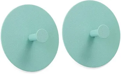 Image de Lot de 2 crochets muraux autocollants au design sobre - bleu