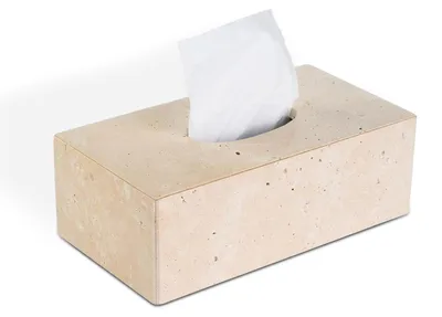 Produktbild von Kosmetiktuchbox Marmor Beige Rechteckig 26x14x9 cm Naturstein