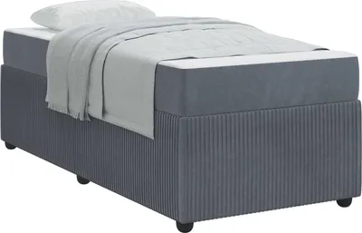 Obrázok produktu pre vidaXL Rám postele s matracom tmavosivá 100 x 200 cm látka