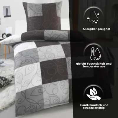 Produktbild von Warme Winter Microfaser Thermo Fleece Bettwäsche 135x200 155x220 200x200 Moderne, Größe:135 x 200 cm, Design - Motiv:Design 10