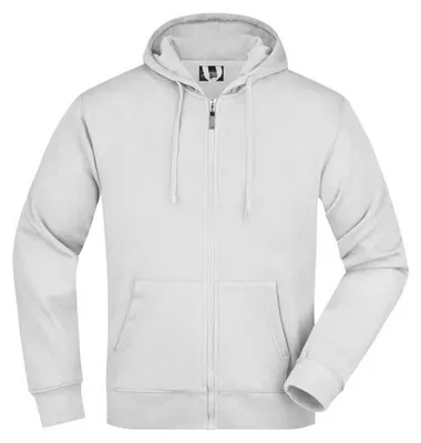 Produktbild von James and Nicholson - Kapuzenpullover Durchgehender Reißverschluss für Herren LT2939 (3XL) (Weiß)