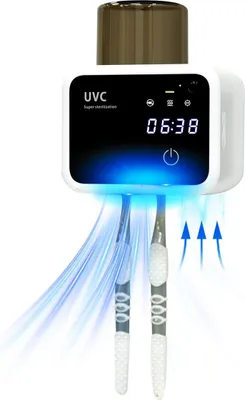 Produktbild von Wandmontierbarer UV-Zahnbürstensterilisator mit LED-Display & Ladehalter