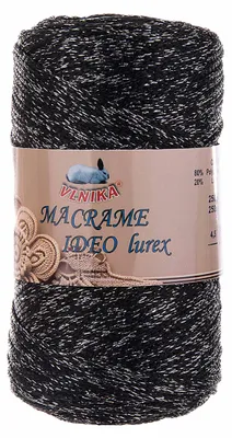 Produktbild von 250g Strickgarn Macrame Ideo Polyester Makrameegarn Glitzereffekt Häkelgarn Basteln