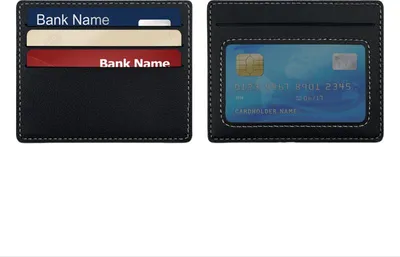 Immagine prodotto di INF Elegante Porta Carte in Finto cuoio a Doppia Faccia per 4 Carte Nero