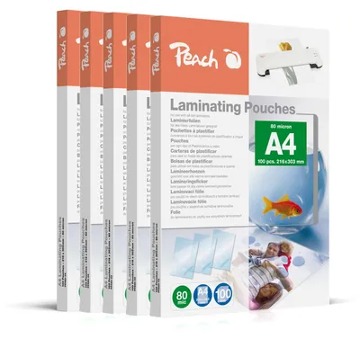 Produktbild von Peach Laminierfolien A4 216x303mm 80mic 5x100 Folien