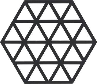 Produktbild von Untersetzer – 16 x 14 x 0,9 cm – Silikon – Hitzebeständig bis 250 °C – Spülmaschinenfest – Schwarz