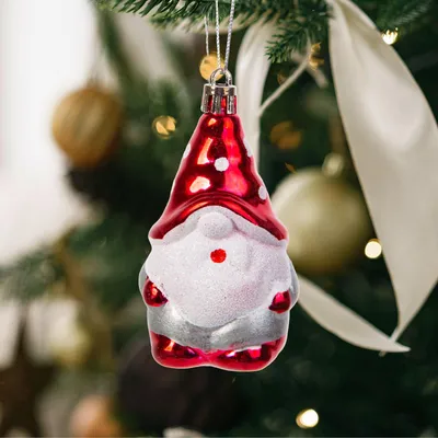 Obrázek produktu pro Vánoční ozdoba – Lesklý Santa Claus – 85 x 50 mm