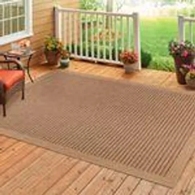 Produktbild von Homebyhome Indoor Outdoor-Teppich Flachgewebe Natürlicher Sisal Look Wetterfest Wohnzimmer Balkon Küche Terrasse Boho Design Grösse: 280x370 cm