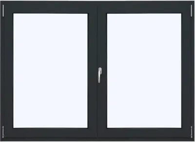 Produktbild von ARON Ternum Aluminiumfenster RAL 7016 anthrazitgrau 2 Flügelig (Dreh/Dreh-Kipp) mit beweglichem Pfosten (Stulp) 1200x160