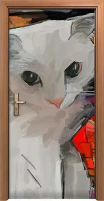 Produktbild von Türposter 90x200 cm Türaufkleber Türtapete Türfolie Klebefolie Eine Katze Tiere abstrakten Kunst