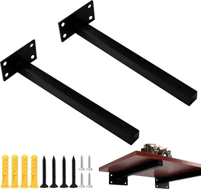 Zdjęcie produktu dla Wiszące uchwyty metalowe, zestaw 2 sztuk, 2 cm, wytrzymałe, półka ścienna