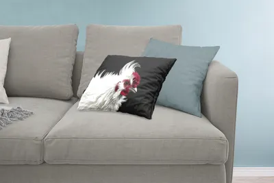 Produktbild von MuchoWow® Zierkissen Sofakissen Wohnzimmer Dekokissen 60x40 cm Huhn - Vogel - Schwarz - Kopfkissen - Polster mit Foto
