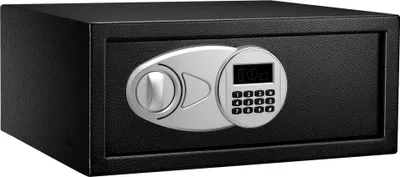 Produktbild von Amazon Basics Tresor aus Stahl, Sicherheit für Zuhause, mit digitaler Tastatursperre – für Bargeld, Schmuck, Ausweise, Dokumente, 20 l, 43 cm x 37 cm