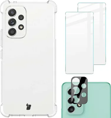 Produktbild von Bizon Case Clear Pack Hülle + 2x Bildschirmglas + Objektivglas Samsung Galaxy A53 5G klar