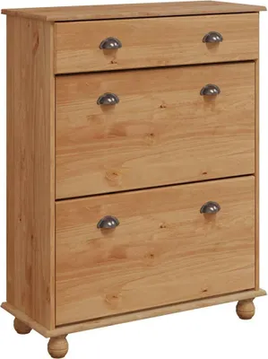 Produktbild von Schuhschrank ASKIM Braun 85 x 35 x 108 cm Massives Kiefernholz