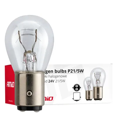 Zdjęcie produktu dla Żarówki halogenowe P21/5W BAY15D 24V 21W/5W 10 szt. (E4) AMIO-01007