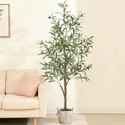 Zdjęcie produktu dla Sztuczne drzewo oliwne 180 cm jedwabne liście owoce do salonu biura dekorac