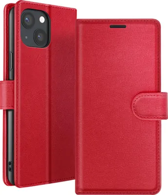 Produktbild von Zanaé, Klappetui iPhone 13 Mini mit Magnetverschluss & Kartenfach, Rot
