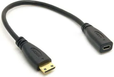 Produktbild von SYSTEM-S Mini HDMI Typ C (male) auf Micro HDMI Typ D v1.4 Buchse Kabel Adapter Converter